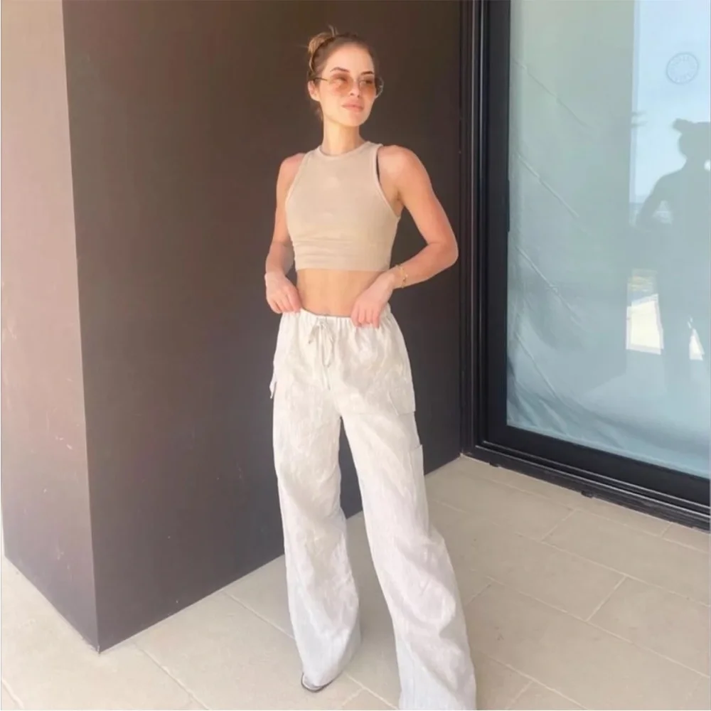 Reformation Ethan Linen Pant in Oatmeal